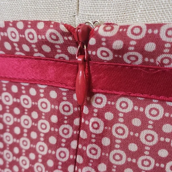 VICTORIAS SECRET MODA INTERNATIONAL Strapless Dress Burgundy Ivory SIZE 4 - Picture 11 of 15